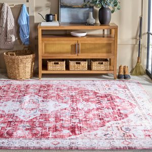 Safavieh Martha Stewart Washable Area Rug - Elegant Rust & Gold Design For Timeless Home Décor & Comfort Rust ,Gold Polyester Pile Msrw156q-8