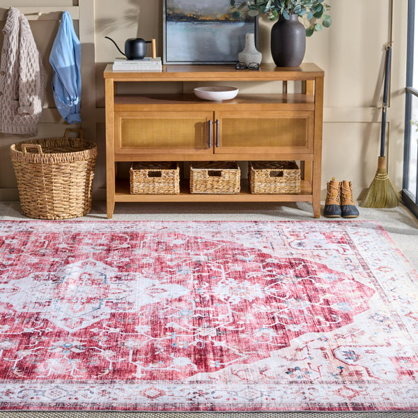 Safavieh Martha Stewart Washable Area Rug - Elegant Rust & Gold Design For Timeless Home Décor & Comfort Rust ,Gold Polyester Pile Msrw156q-8