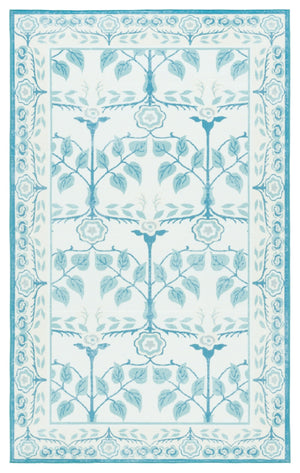 Safavieh Martha Stewart Washable Floral Runner Rug - Elegant, Durable, And Stylish For Any Home Space Ivory ,Light Blue Polyester Pile Msrw182a-3
