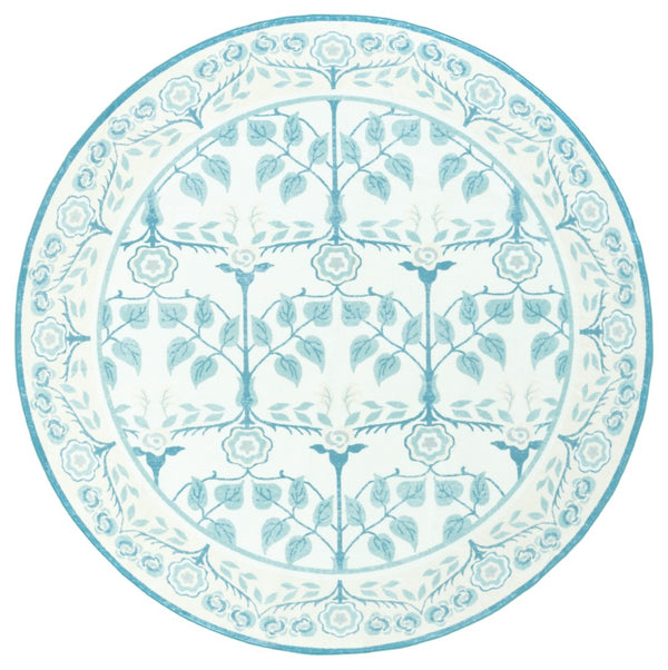 Safavieh Martha Stewart Elegant Washable Area Rug - Durable Design, Chic Minimalist Style For Any Room Ivory ,Light Blue Polyester Pile Msrw182a-9