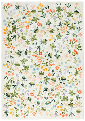 Safavieh Martha Stewart Washable Floral Area Rug - Elegant Design For Modern Homes, Easy To Clean & Slip-resistant Beige ,Red Polyester Pile Msrw186b-5