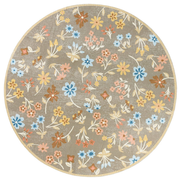 Safavieh Martha Stewart Washable Floral Runner Rug - Elegant Design For Hallways And High-traffic Areas Dark Beige ,Light Blue Polyester Pile Msrw187c-6r