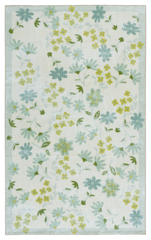 Safavieh Martha Stewart Washable Floral Area Rug - Stylish, Slip-resistant, And Easy-care Home Essential Beige ,Light Green Polyester Pile Msrw189b-9