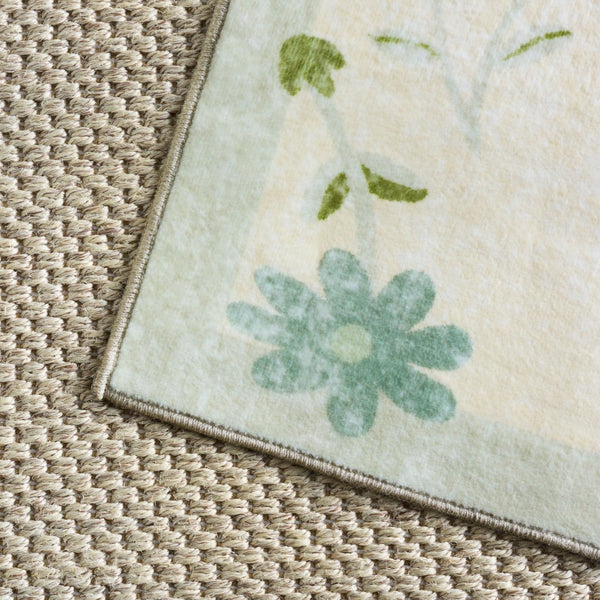 Safavieh Martha Stewart Washable Floral Area Rug - Stylish, Slip-resistant, And Easy-care Home Essential Beige ,Light Green Polyester Pile Msrw189b-9