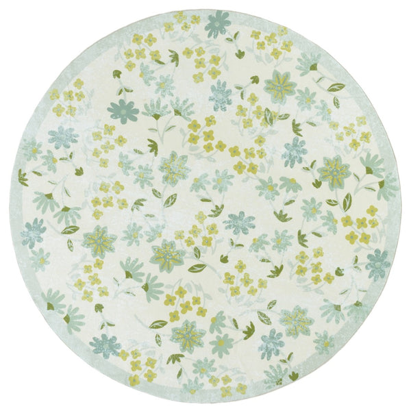 Safavieh Martha Stewart Washable Floral Area Rug - Stylish, Slip-resistant, And Easy-care Home Essential Beige ,Light Green Polyester Pile Msrw189b-9