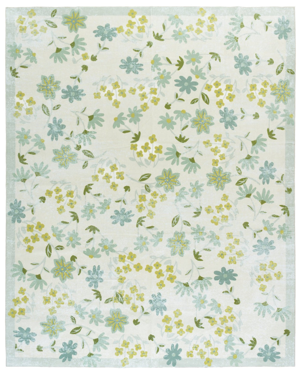 Safavieh Martha Stewart Elegant Floral Runner Rug - Durable, Washable, Slip-resistant, Perfect For High Traffic Areas Beige ,Light Green Polyester Pile Msrw189b-8