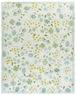 Safavieh Martha Stewart Elegant Floral Runner Rug - Durable, Washable, Slip-resistant, Perfect For High Traffic Areas Beige ,Light Green Polyester Pile Msrw189b-8