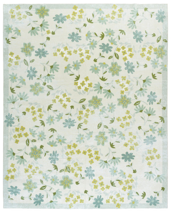 Safavieh Martha Stewart Washable Floral Area Rug - Stylish, Slip-resistant, And Easy-care Home Essential Beige ,Light Green Polyester Pile Msrw189b-9
