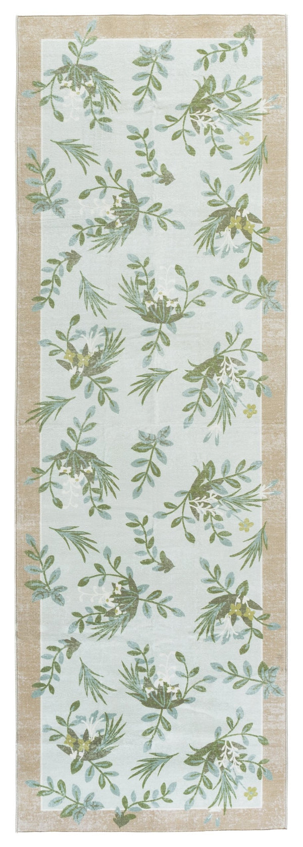 Safavieh Martha Stewart Washable Floral Area Rug - Elegant Taupe & Green Runner For Hallway Comfort Taupe ,Green Polyester Pile Msrw193e-28