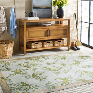 Safavieh Martha Elegant Washable Floral Area Rug - Durable, Slip-resistant, Perfect For High-traffic Spaces Taupe ,Green Polyester Pile Msrw193e-9