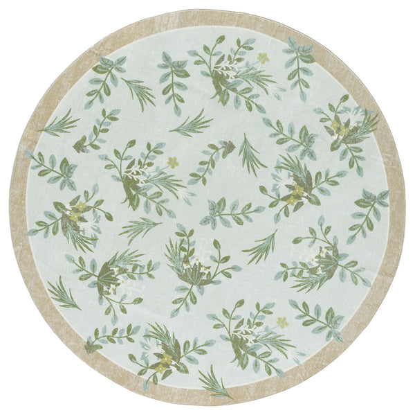 Safavieh Martha Stewart Washable Floral Area Rug - Elegant Taupe & Green Runner For Hallway Comfort Taupe ,Green Polyester Pile Msrw193e-6r