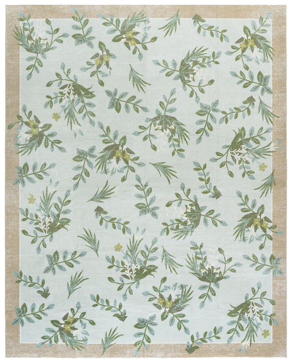 Safavieh Martha Stewart Washable Floral Area Rug - Elegant Taupe & Green Runner For Hallway Comfort Taupe ,Green Polyester Pile Msrw193e-8