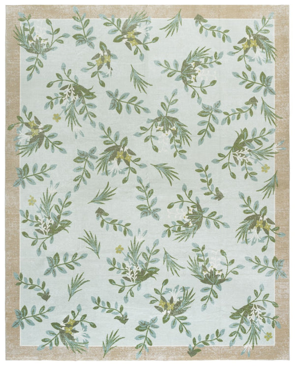 Safavieh Martha Elegant Washable Floral Area Rug - Durable, Slip-resistant, Perfect For High-traffic Spaces Taupe ,Green Polyester Pile Msrw193e-9