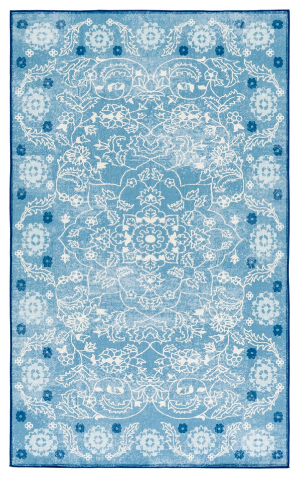 Safavieh Martha Stewart Washable Floral Area Rug - Elegant And Versatile Design For Any Home Decor Style Blue ,Beige Polyester Pile Msrw194l-5