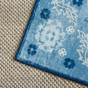 Safavieh Martha Stewart Washable Floral Area Rug - Elegant And Versatile Design For Any Home Decor Style Blue ,Beige Polyester Pile Msrw194l-5