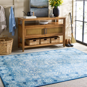 Safavieh Martha Stewart Washable Floral Area Rug - Elegant And Versatile Design For Any Home Decor Style Blue ,Beige Polyester Pile Msrw194l-5