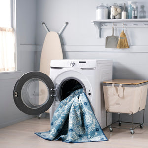 Safavieh Martha Stewart Washable Floral Area Rug - Elegant And Versatile Design For Any Home Decor Style Blue ,Beige Polyester Pile Msrw194l-5