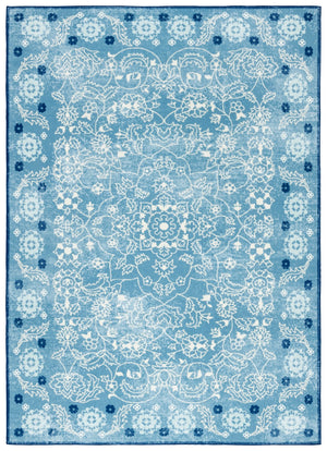 Safavieh Martha Stewart Washable Floral Area Rug - Elegant And Versatile Design For Any Home Decor Style Blue ,Beige Polyester Pile Msrw194l-5