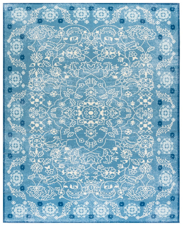 Safavieh Martha Stewart Washable Floral Area Rug - Elegant And Versatile Design For Any Home Decor Style Blue ,Beige Polyester Pile Msrw194l-5