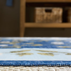 Safavieh Martha Stewart Washable Floral Runner Polyester Low Pile Rug for Hallway or Bedside 2'-3" x 3'-9" MSRW195M-2745