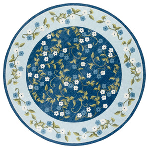 Safavieh Martha Stewart Washable Floral Runner Rug - Elegant Design, Slip-resistant, Perfect For Hallways Dark Blue ,Light Blue Polyester Pile Msrw195m-6r