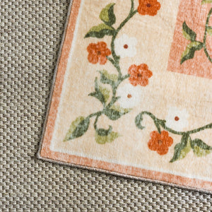 Safavieh Martha Stewart Washable Floral Area Rug - Elegant Design With Slip-resistant Functionality Rust ,Gold Polyester Pile Msrw195q-4