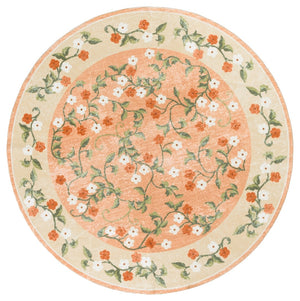 Safavieh Martha Stewart Washable Floral Area Rug - Elegant Design With Slip-resistant Functionality Rust ,Gold Polyester Pile Msrw195q-4