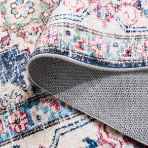 Safavieh Martha Stewart Washable Area Rug – Timeless Traditional Design For Elegant Home Décor & Safety Navy ,Beige Polyester Pile Msrw196n-25