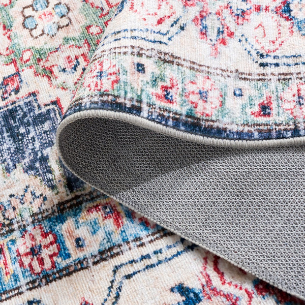 Safavieh Martha Stewart Washable Area Rug – Timeless Traditional Design For Elegant Home Décor & Safety Navy ,Beige Polyester Pile Msrw196n-25