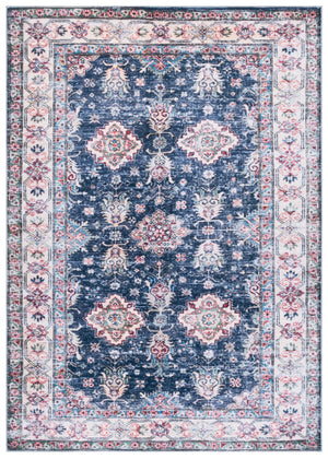 Safavieh Martha Stewart Chic Washable Area Rug For Modern Homes - Durable, Slip-resistant, Easy-care Decor Navy ,Beige Polyester Pile Msrw196n-5