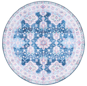 Safavieh Martha Stewart Washable Area Rug – Timeless Traditional Design For Elegant Home Décor & Safety Navy ,Beige Polyester Pile Msrw196n-25