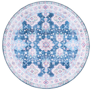 Safavieh Martha Stewart Chic Washable Area Rug For Modern Homes - Durable, Slip-resistant, Easy-care Decor Navy ,Beige Polyester Pile Msrw196n-5