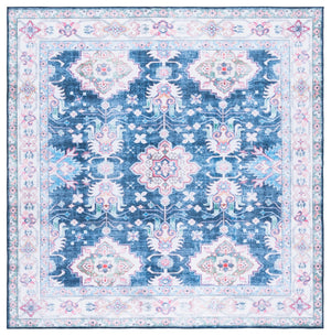 Safavieh Martha Stewart Chic Washable Area Rug For Modern Homes - Durable, Slip-resistant, Easy-care Decor Navy ,Beige Polyester Pile Msrw196n-5