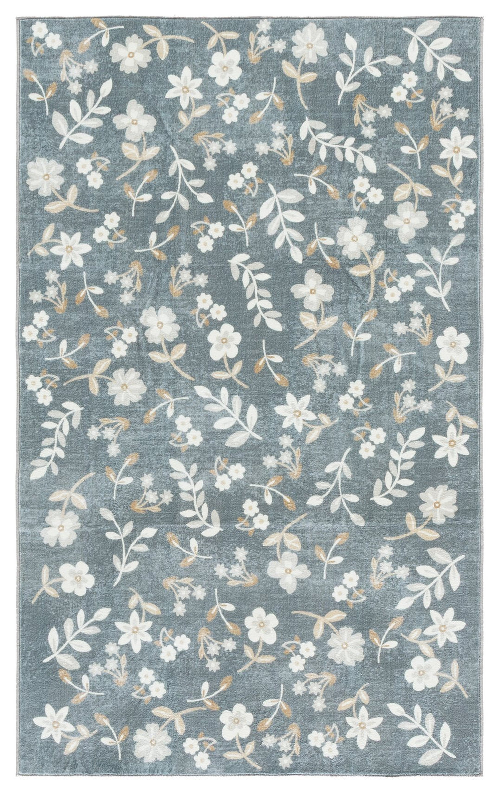 Safavieh Martha Stewart Washable Floral Runner Rug - Elegant, Durable Design For Hallways And Narrow Spaces Dark Grey ,Beige Polyester Pile Msrw197g-3