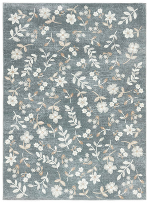 Safavieh Martha Stewart Washable Floral Area Rug - Elegant Design For Effortless Home Décor Upgrade Dark Grey ,Beige Polyester Pile Msrw197g-5