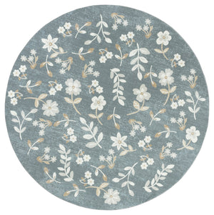 Safavieh Martha Stewart Washable Floral Runner Rug - Elegant, Durable Design For Hallways And Narrow Spaces Dark Grey ,Beige Polyester Pile Msrw197g-6r