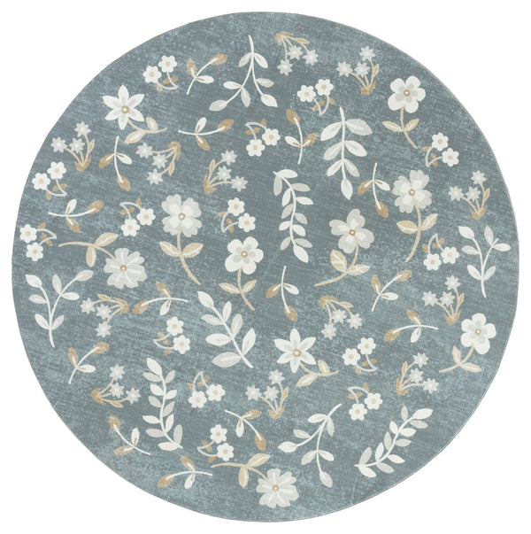 Safavieh Martha Stewart Washable Floral Runner Rug - Elegant, Durable Design For Hallways And Narrow Spaces Dark Grey ,Beige Polyester Pile Msrw197g-6r
