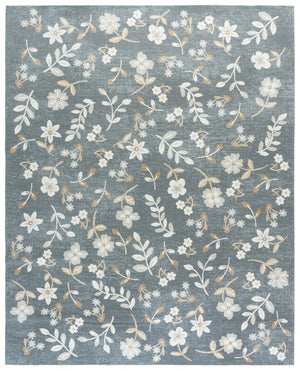 Safavieh Martha Stewart Washable Floral Area Rug - Elegant Design For Effortless Home Décor Upgrade Dark Grey ,Beige Polyester Pile Msrw197g-5