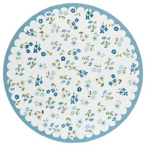 Safavieh Martha Stewart Elegant Washable Floral Area Rug - Versatile And Durable Design For Modern Homes Ivory ,Light Blue Polyester Pile Msrw198a-5