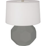 Robert Abbey Matte Smokey Taupe Franklin Table Lamp Matte Smoky Taupe Glazed Ceramic Oyster Linen Shade