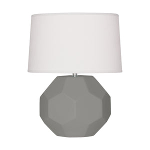 Robert Abbey Matte Smokey Taupe Franklin Table Lamp Matte Smoky Taupe Glazed Ceramic Oyster Linen Shade