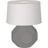 Robert Abbey Matte Smokey Taupe Franklin Accent Lamp Matte Smoky Taupe Glazed Ceramic Oyster Linen Shade