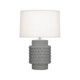 Robert Abbey Matte Smokey Taupe Dolly Accent Lamp Matte Smoky Taupe Glazed Textured Ceramic Fondine Fabric Shade