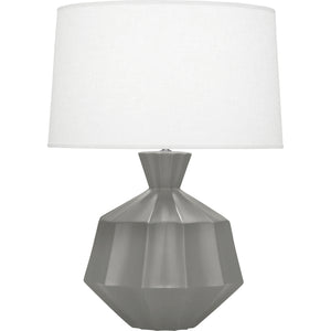 Robert Abbey Matte Smokey Taupe Orion Table Lamp Matte Smoky Taupe Glazed Ceramic Oyster Linen Shade With Self Fabric Top Diffuser