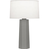 Robert Abbey Matte Smokey Taupe Mason Table Lamp Matte Smoky Taupe Glazed Ceramic Oyster Linen Shade