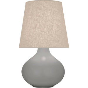 Robert Abbey Matte Smokey Taupe June Table Lamp Matte Smoky Taupe Glazed Ceramic Buff Linen Shade