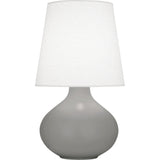 Robert Abbey Matte Smokey Taupe June Table Lamp Matte Smoky Taupe Glazed Ceramic Oyster Linen Shade