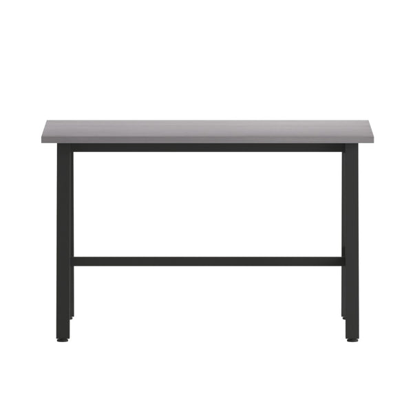 English Elm Redmond Commercial Conference Table - Durable Double-Sided Laminate Top with Heavy-Duty Steel Base Gray Oak 24"W x 48"D x 30"H MT-M4824-LTGRY-ABF-GG