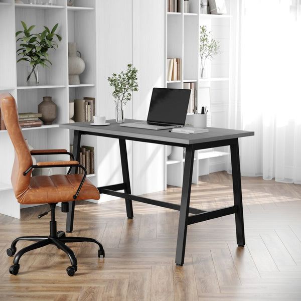 English Elm Redmond Commercial Conference Table - Durable Double-Sided Laminate Top with Heavy-Duty Steel Base Gray Oak 24"W x 48"D x 30"H MT-M4824-LTGRY-ABF-GG