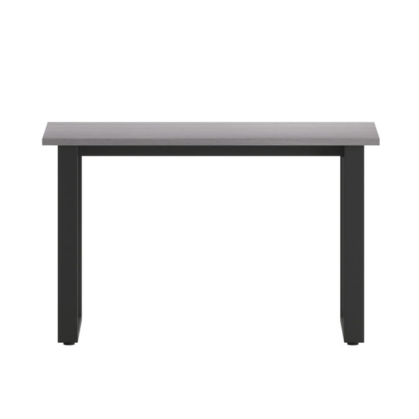 English Elm Redmond Commercial Conference Table with Durable Double-Sided Laminate Top & Heavy-Duty Steel Base Gray Oak 24"W x 48"D x 30"H MT-M4824-LTGRY-UBF-GG